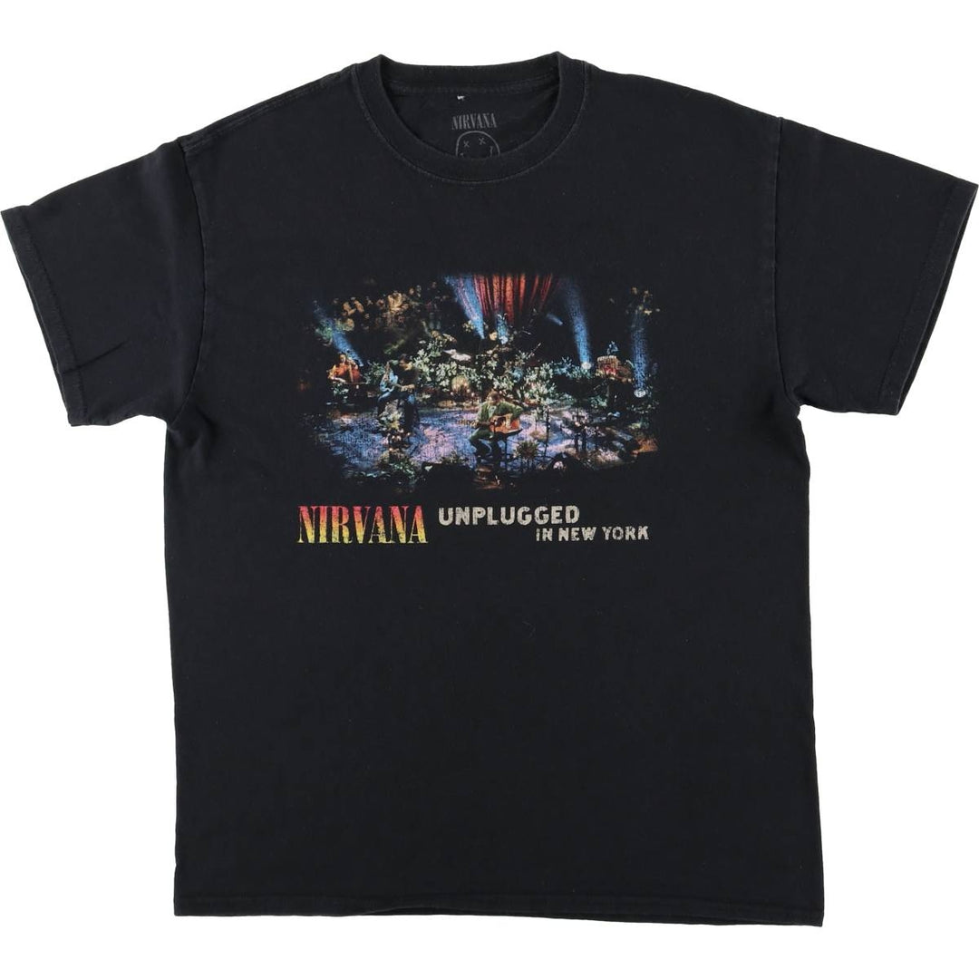 NIRVANA Nirvana Band T-shirt, Band T, Men's M size cotton black type Vintage Second Hand
