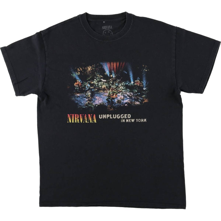 NIRVANA Nirvana Band T-shirt, Band T, Men's M size cotton black type Vintage Second Hand