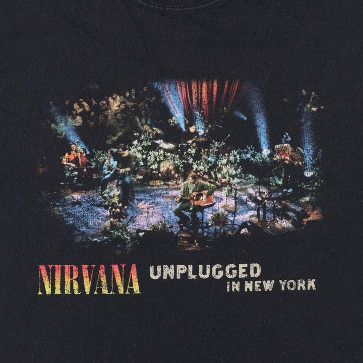 NIRVANA Nirvana Band T-shirt, Band T, Men's M size cotton black type Vintage Second Hand