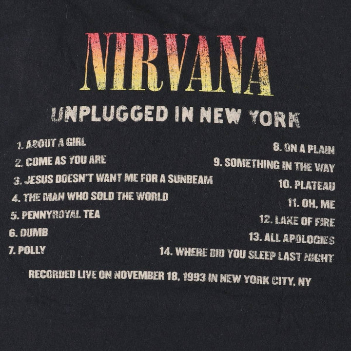 NIRVANA Nirvana Band T-shirt, Band T, Men's M size cotton black type Vintage Second Hand