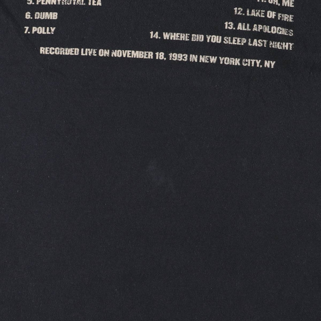 NIRVANA Nirvana Band T-shirt, Band T, Men's M size cotton black type Vintage Second Hand