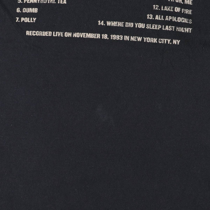 NIRVANA Nirvana Band T-shirt, Band T, Men's M size cotton black type Vintage Second Hand