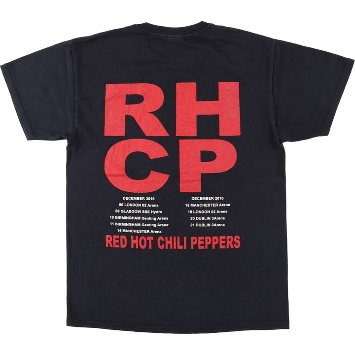 RED HOT CHILI PEPPERS Red Hot Chili Peppers Band T-shirt Band T Men's M size cotton black type Vintage Second Hand