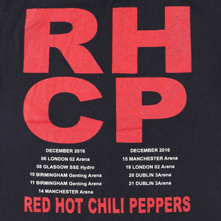RED HOT CHILI PEPPERS Red Hot Chili Peppers Band T-shirt Band T Men's M size cotton black type Vintage Second Hand