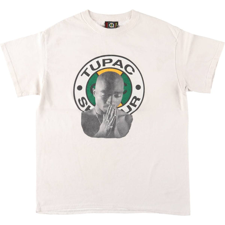 2pac Rap T-shirt, Men's M size cotton white type Vintage Second Hand