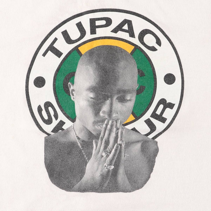 2pac Rap T-shirt, Men's M size cotton white type Vintage Second Hand