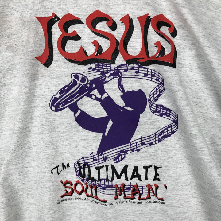 90'S Fruit of the Loom JESUS The ULTIMATE SOUL MAN Band T-shirt, Men's XL equivalent. cotton gray type Vintage Second Hand