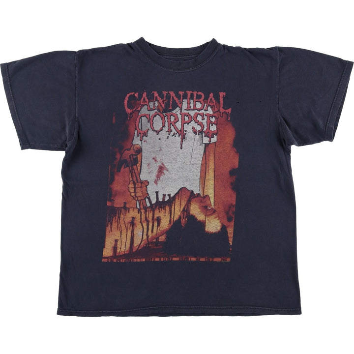 CANNIBAL CORPSE Band T-shirt, Men's XL equivalent. cotton black type Vintage Second Hand