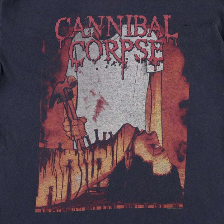 CANNIBAL CORPSE Band T-shirt, Men's XL equivalent. cotton black type Vintage Second Hand