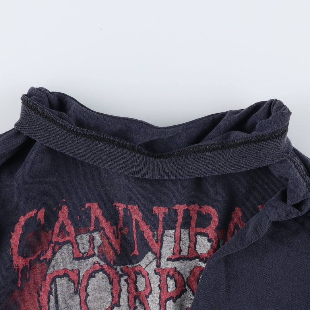 CANNIBAL CORPSE Band T-shirt, Men's XL equivalent. cotton black type Vintage Second Hand