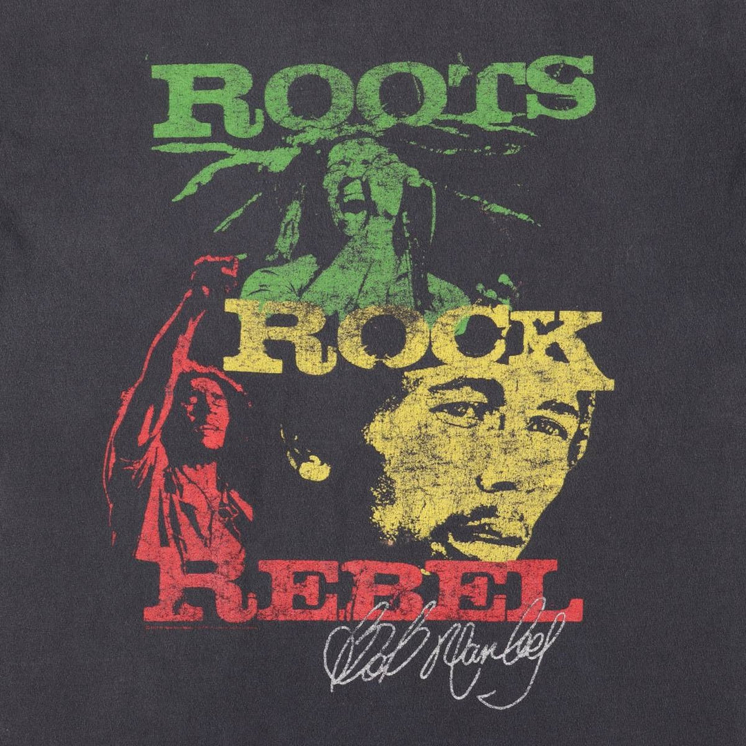 2000'S Zion Rootswear BOB MARLEY Band T-shirt (Men's size M) cotton black type Vintage Second Hand