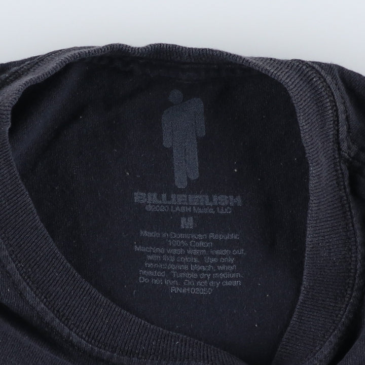 BILLIE EILISH Billie Eilish Band T-shirt Band T Men's M size cotton black type Vintage Second Hand
