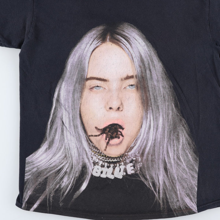 BILLIE EILISH Billie Eilish Band T-shirt Band T Men's M size cotton black type Vintage Second Hand