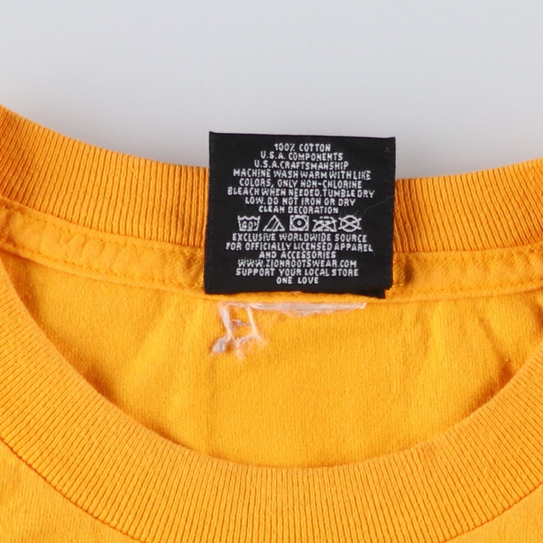 Zion Rootswear BOB MARLEY Band T-shirt (Men's XXL equivalent) cotton yellow type Vintage Second Hand