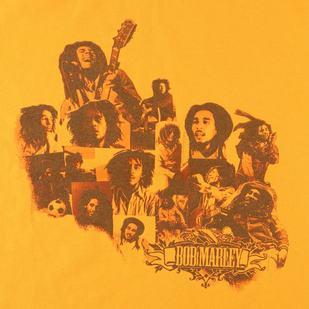 Zion Rootswear BOB MARLEY Band T-shirt (Men's XXL equivalent) cotton yellow type Vintage Second Hand