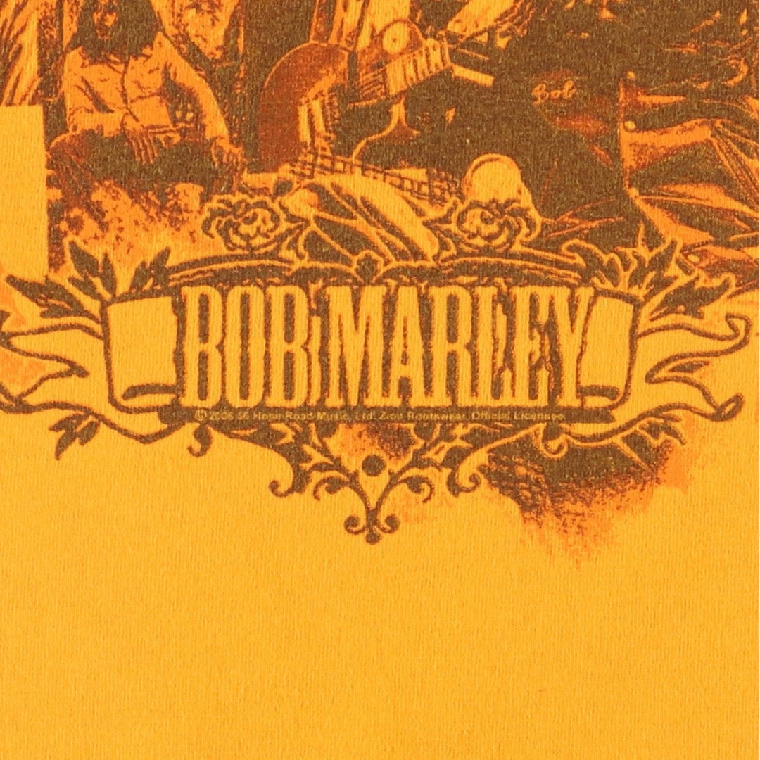 Zion Rootswear BOB MARLEY Band T-shirt (Men's XXL equivalent) cotton yellow type Vintage Second Hand