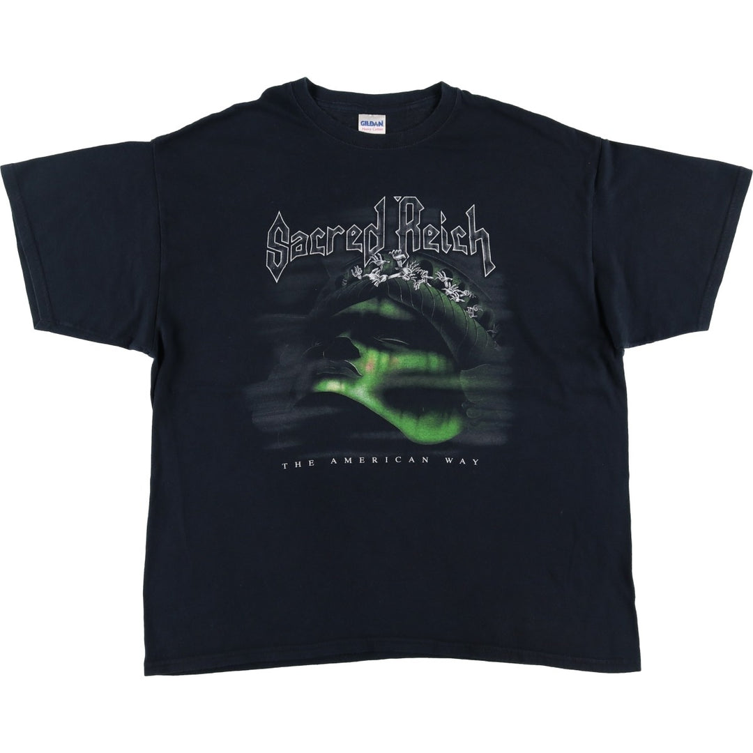 Gildan SACRED REICH Band T-shirt, Men's XL equivalent. cotton black type Vintage Second Hand