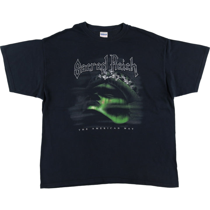 Gildan SACRED REICH Band T-shirt, Men's XL equivalent. cotton black type Vintage Second Hand