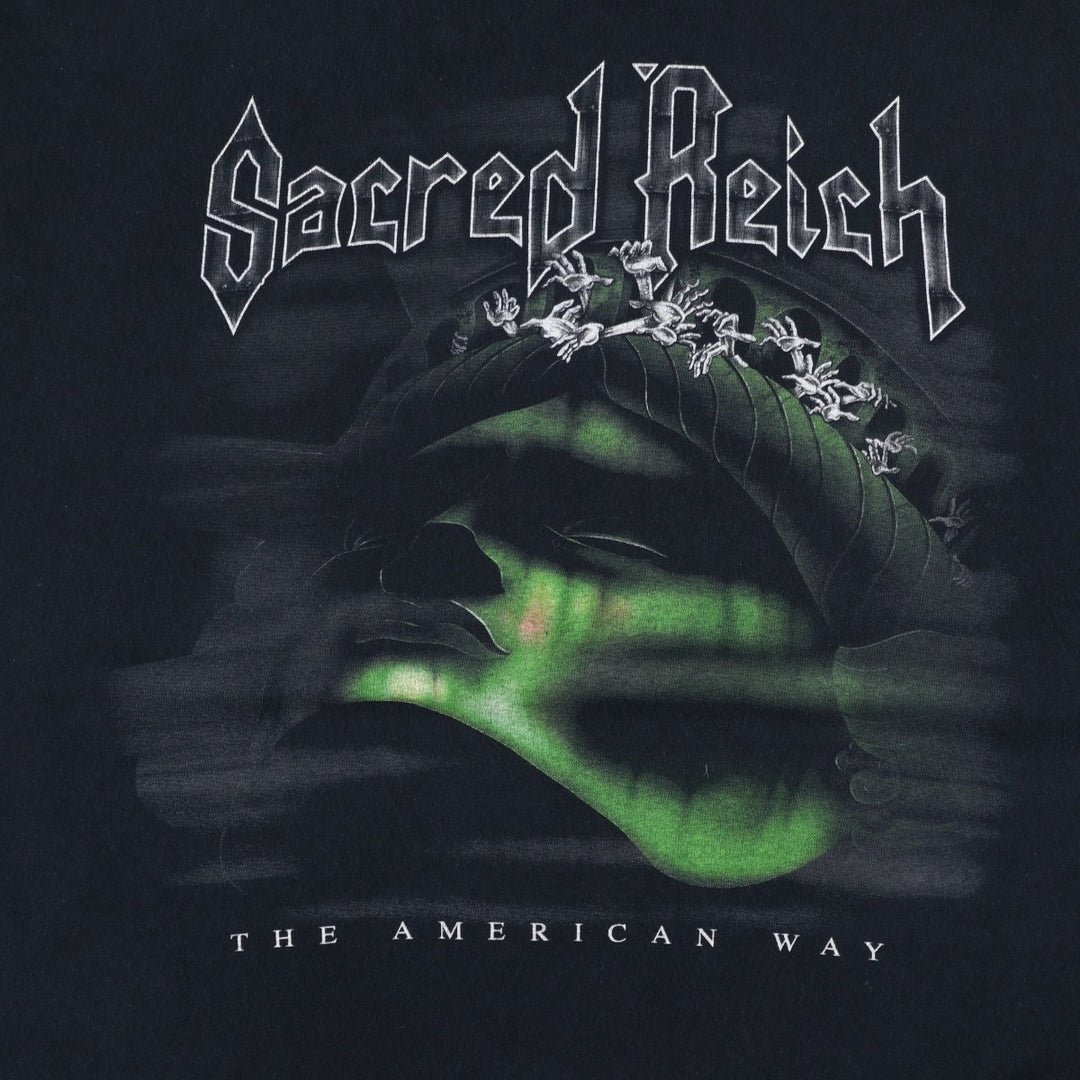 Gildan SACRED REICH Band T-shirt, Men's XL equivalent. cotton black type Vintage Second Hand