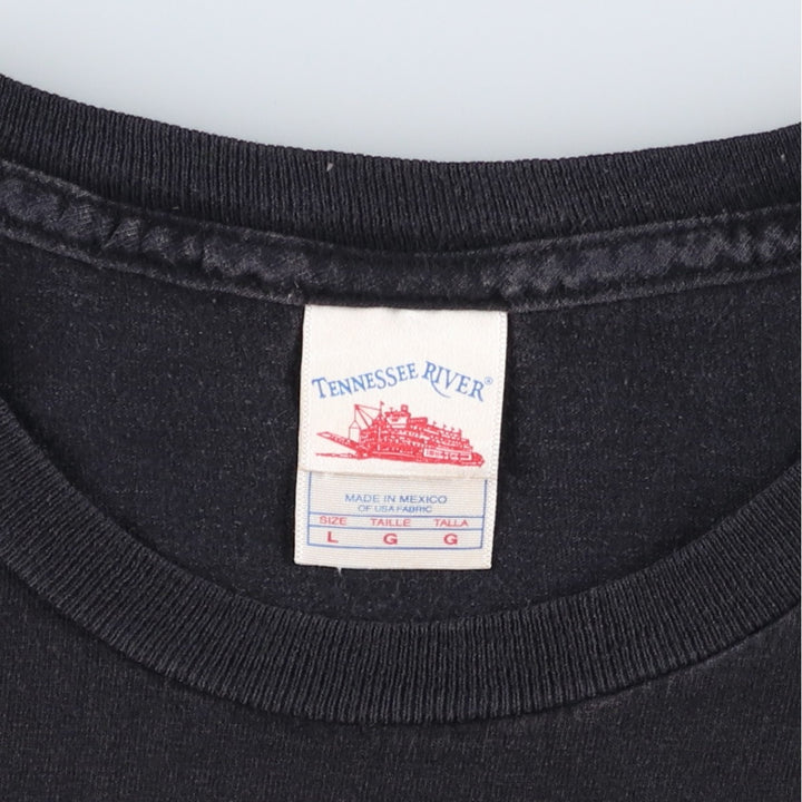Tennessee River Lynyrd Skynyrd Skull Pattern Band T-Shirt (Men's Size L) cotton black type Vintage Second Hand