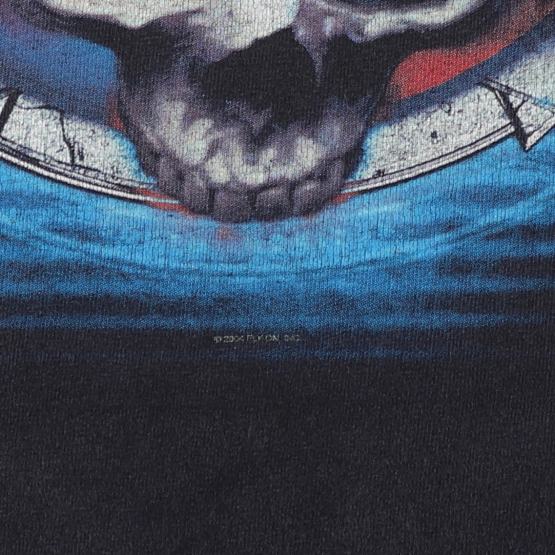 Tennessee River Lynyrd Skynyrd Skull Pattern Band T-Shirt (Men's Size L) cotton black type Vintage Second Hand