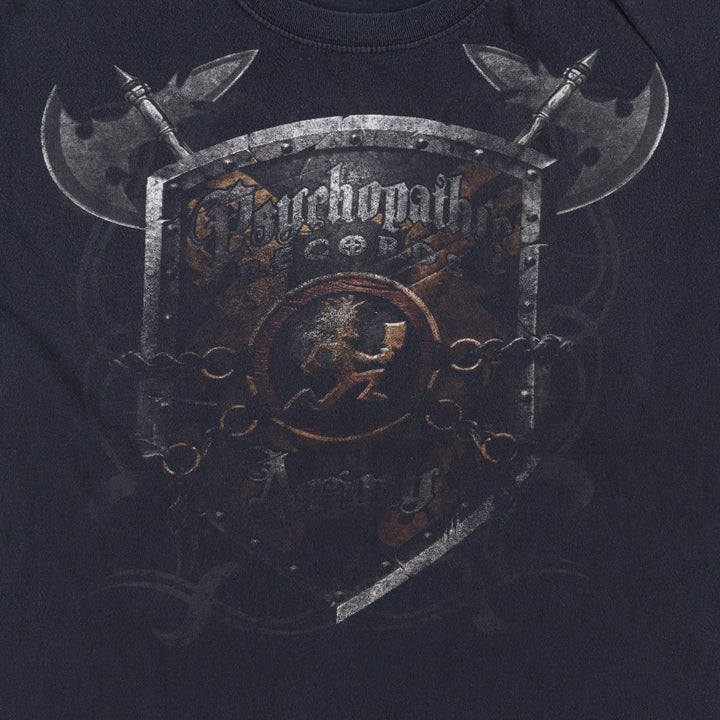 2000'S Anvil PSYCHOPATHIC RECORDS band t-shirt, men's size XL equivalent. cotton black type Vintage Second Hand