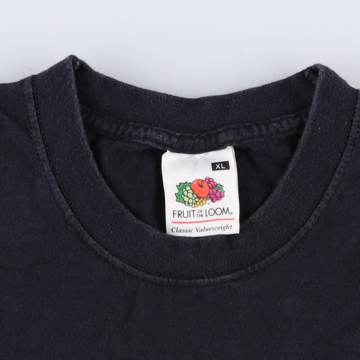 Fruit of the Loom SARATOGA Band T-shirt (Men's XL equivalent) cotton black type Vintage Second Hand