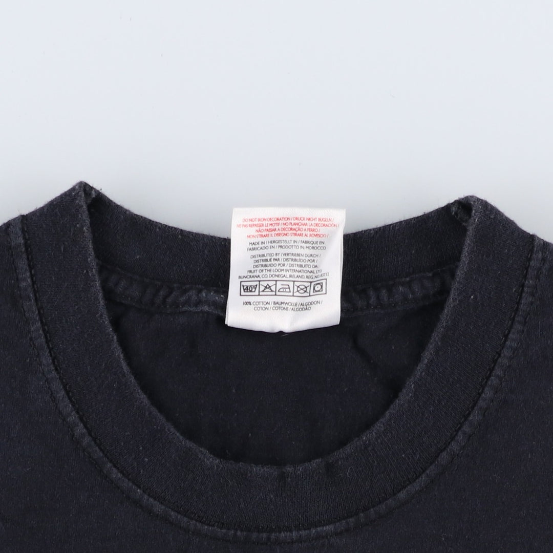 Fruit of the Loom SARATOGA Band T-shirt (Men's XL equivalent) cotton black type Vintage Second Hand