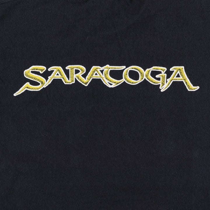 Fruit of the Loom SARATOGA Band T-shirt (Men's XL equivalent) cotton black type Vintage Second Hand