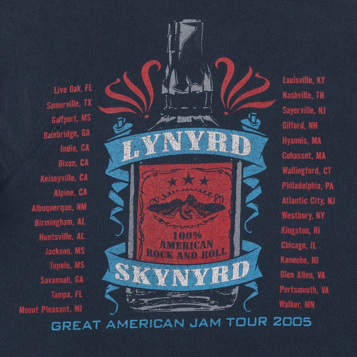 Anvil LYNYRD SKYNYRD band t-shirt, eagle pattern, men's size M. cotton black type Vintage Second Hand