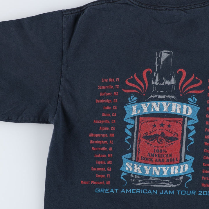 Anvil LYNYRD SKYNYRD band t-shirt, eagle pattern, men's size M. cotton black type Vintage Second Hand