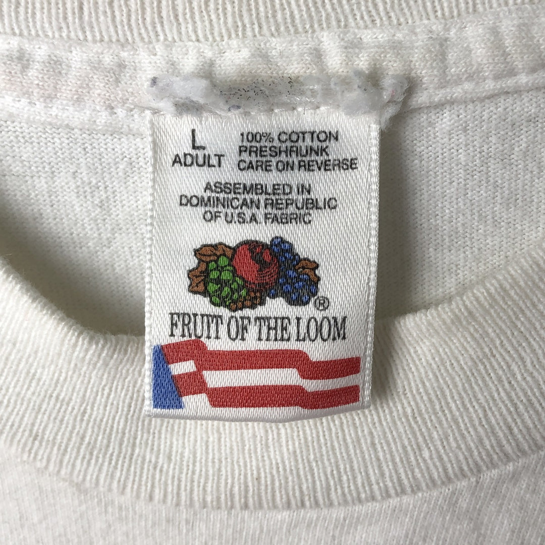90'S Fruit of the Loom Band T-Shirt, Men's Size L (approx.), Vintage cotton white type Vintage Second Hand