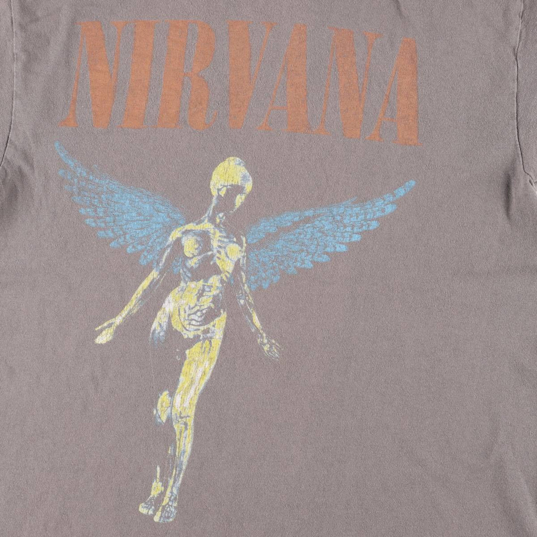 NIRVANA Nirvana Band T-shirt Band T Men's S size cotton gray type Vintage Second Hand