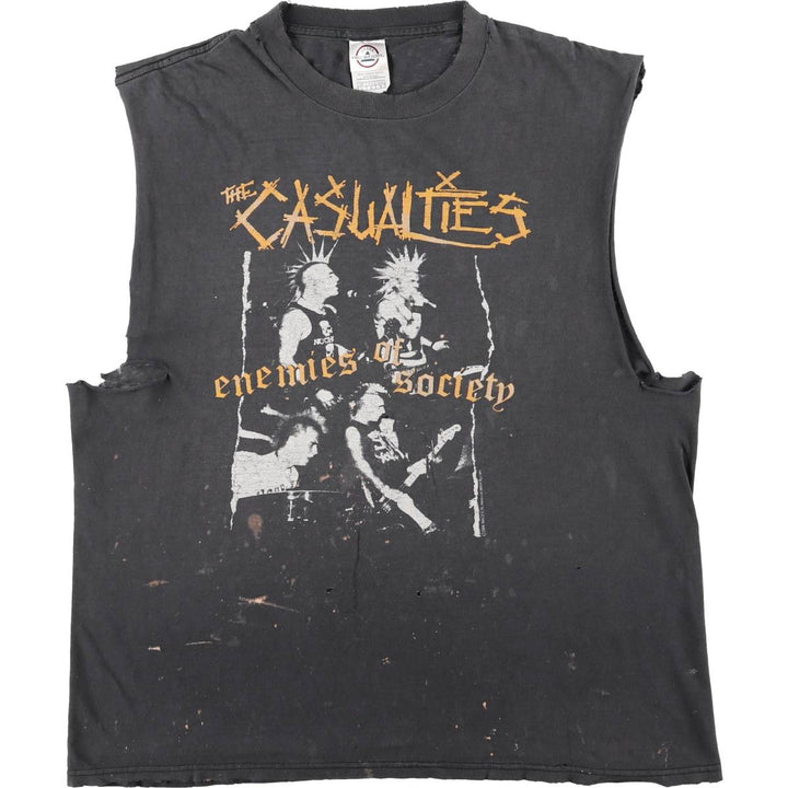2000'S Delta The Casualties Cut-off Band T-shirt (Men's Size L) cotton black type Vintage Second Hand