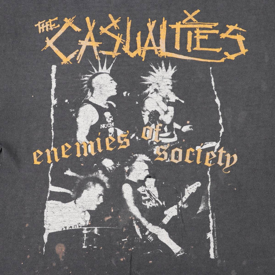 2000'S Delta The Casualties Cut-off Band T-shirt (Men's Size L) cotton black type Vintage Second Hand