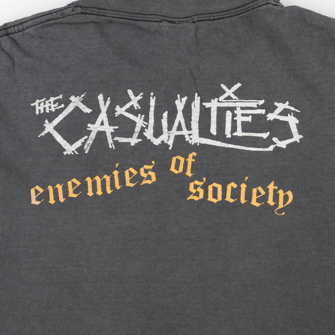 2000'S Delta The Casualties Cut-off Band T-shirt (Men's Size L) cotton black type Vintage Second Hand