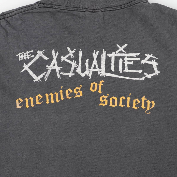 2000'S Delta The Casualties Cut-off Band T-shirt (Men's Size L) cotton black type Vintage Second Hand