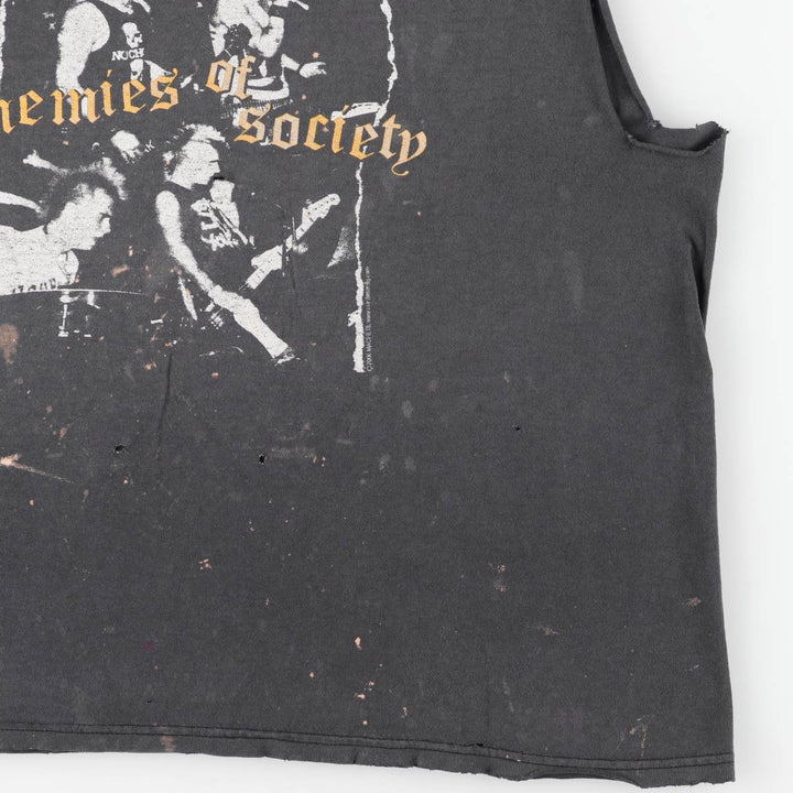 2000'S Delta The Casualties Cut-off Band T-shirt (Men's Size L) cotton black type Vintage Second Hand