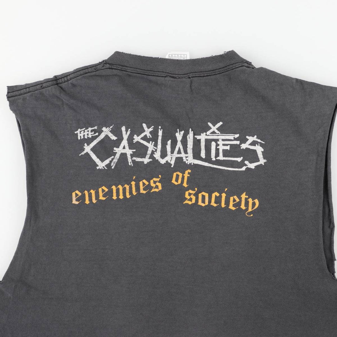 2000'S Delta The Casualties Cut-off Band T-shirt (Men's Size L) cotton black type Vintage Second Hand