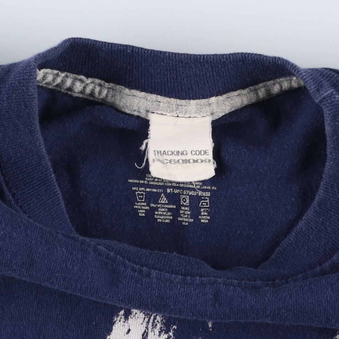 Fruit of the Loom THE BEATLES Band T-shirt (Men's size S) cotton navy blue type Vintage Second Hand