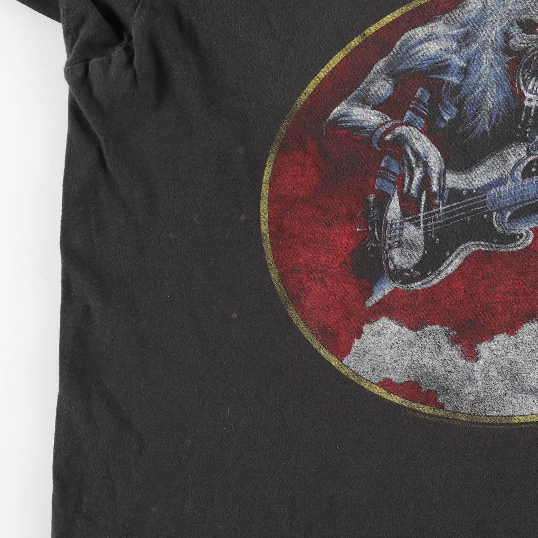 IRON MAIDEN Iron Maiden Band T-shirt Band T Men's L size unclear black type Vintage Second Hand