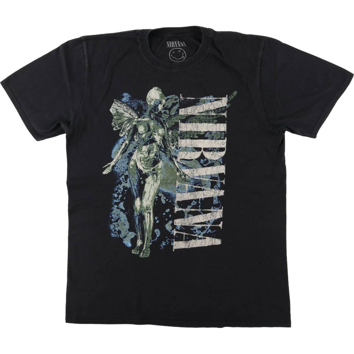 NIRVANA Nirvana Band T-shirt, Band T, Men's M size unclear black type Vintage Second Hand