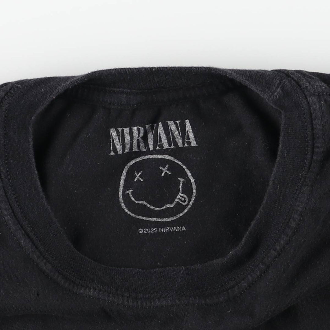 NIRVANA Nirvana Band T-shirt, Band T, Men's M size unclear black type Vintage Second Hand