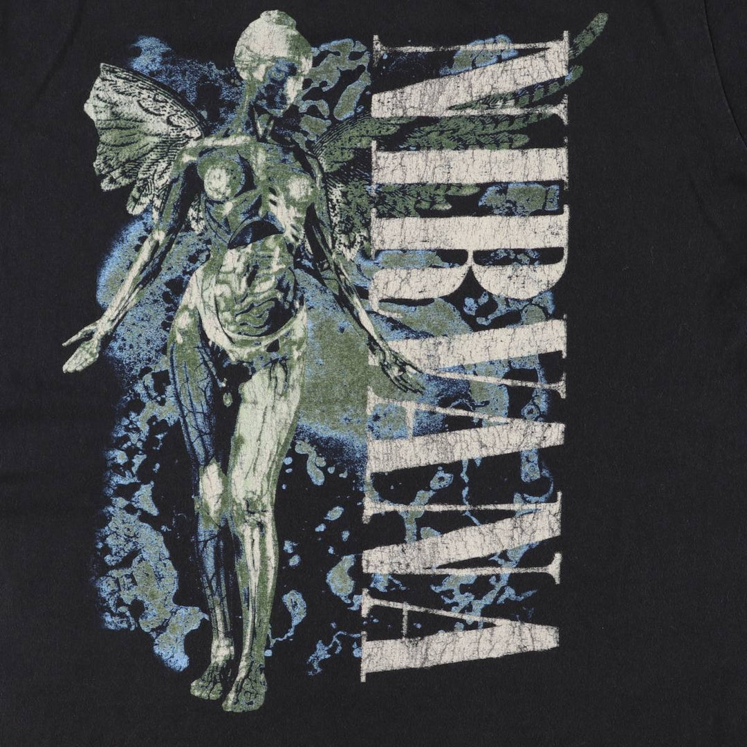 NIRVANA Nirvana Band T-shirt, Band T, Men's M size unclear black type Vintage Second Hand