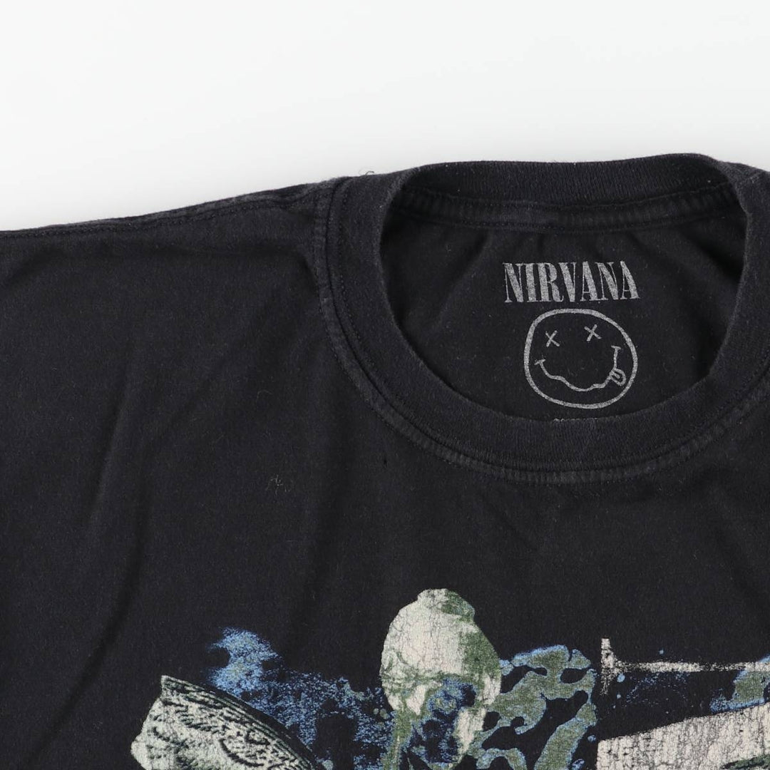 NIRVANA Nirvana Band T-shirt, Band T, Men's M size unclear black type Vintage Second Hand