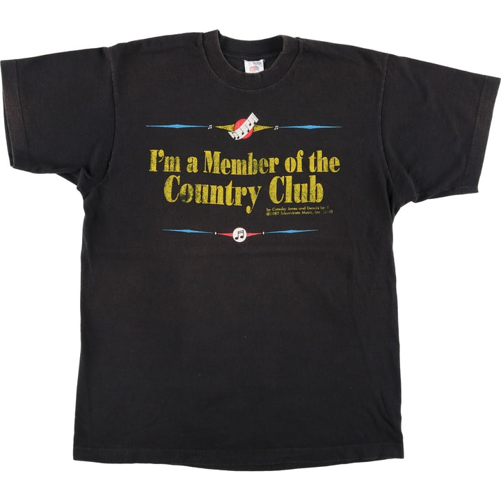 80'S Fruit of the Loom Triumvirate Music, Inc. Band T-shirt, Made in USA, Men's Size L (approx.) cotton black type Vintage Second Hand