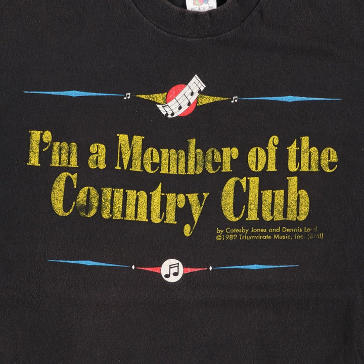 80'S Fruit of the Loom Triumvirate Music, Inc. Band T-shirt, Made in USA, Men's Size L (approx.) cotton black type Vintage Second Hand