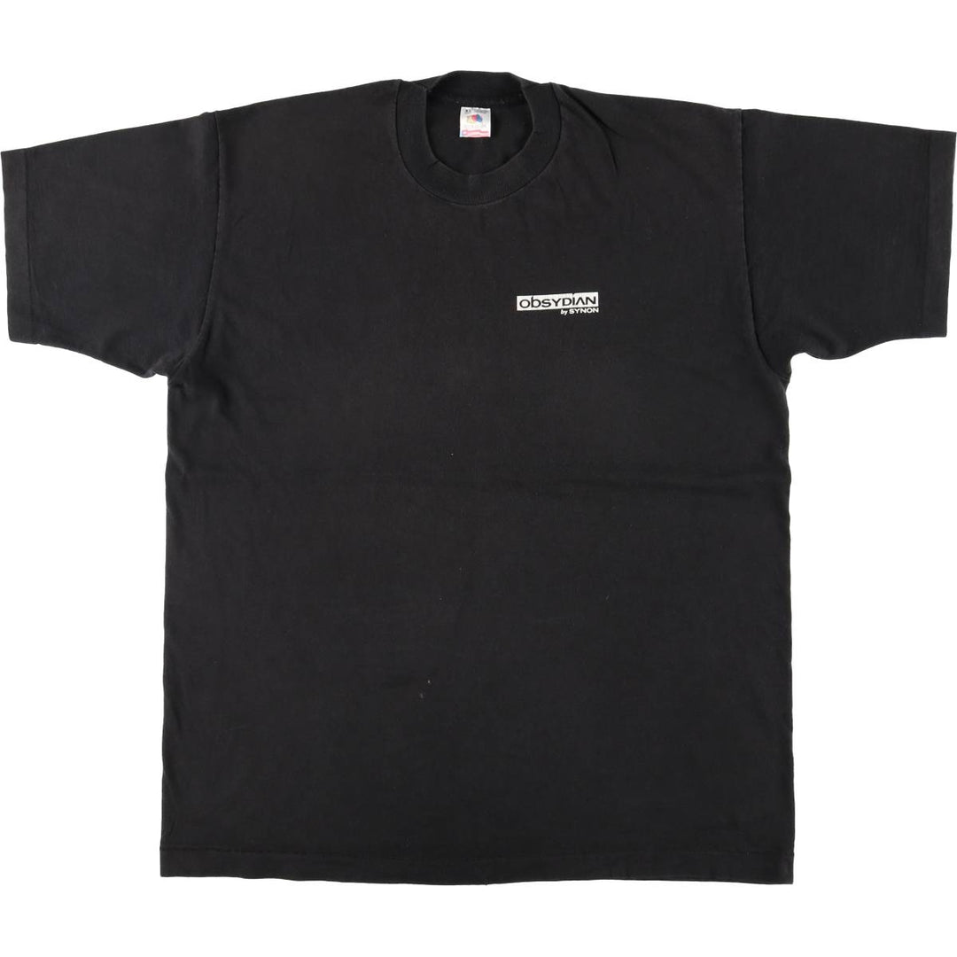 90'S Fruit of the Loom Obsidian Band T-Shirt, Made in USA, Men's Size XL (approx.) cotton black type Vintage Second Hand