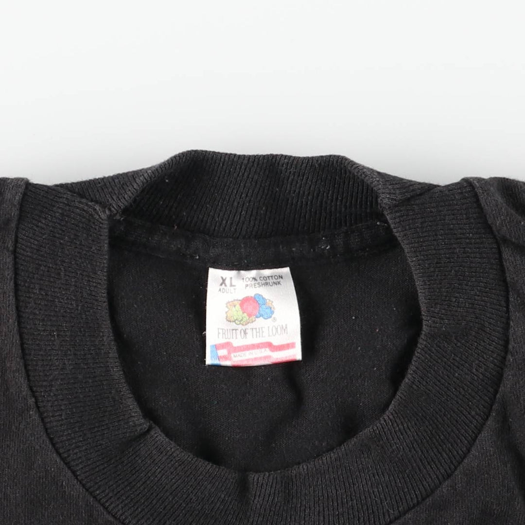 90'S Fruit of the Loom Obsidian Band T-Shirt, Made in USA, Men's Size XL (approx.) cotton black type Vintage Second Hand