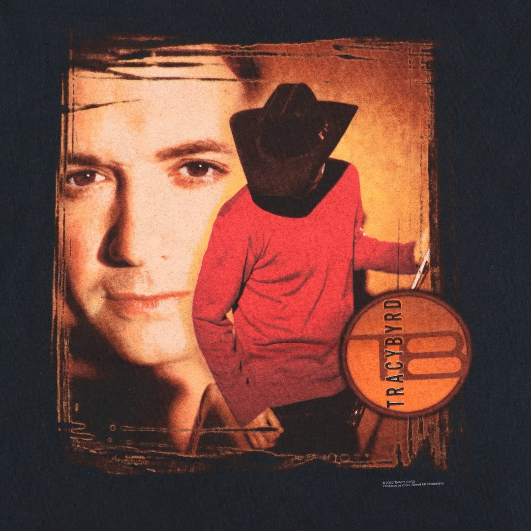 2000'S Anvil Tracy Byrd Band T-shirt, Made in USA, Men's Size L (approx.) cotton black type Vintage Second Hand